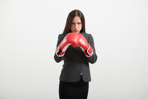 woman standing in boxing pose - Photo, image
