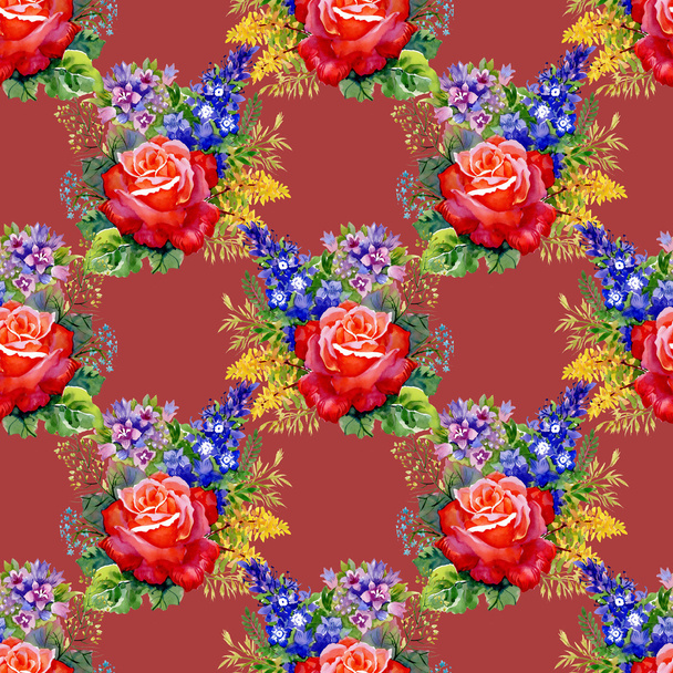 Red Roses pattern - Фото, зображення