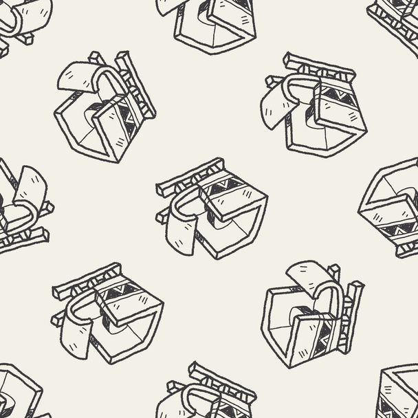 sleigh doodle seamless pattern background - Vetor, Imagem