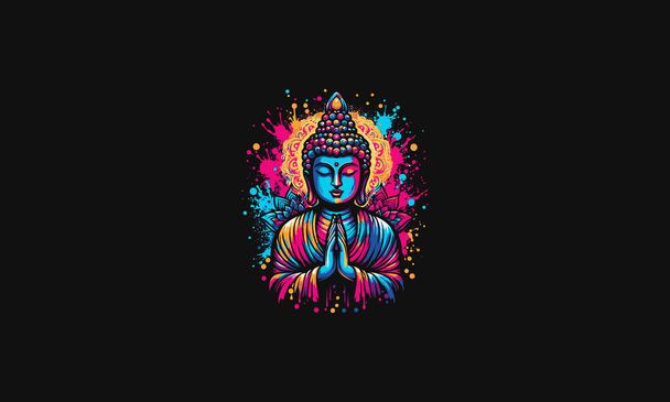 Buddha με φόντο splash διάνυσμα επίπεδη σχεδίαση - Διάνυσμα, εικόνα