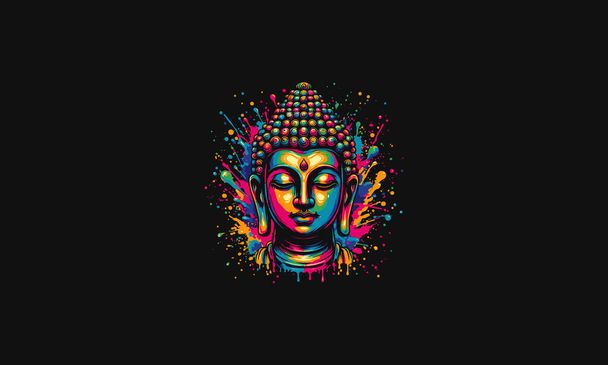 buddha with background splash vector flat design - Vector, afbeelding
