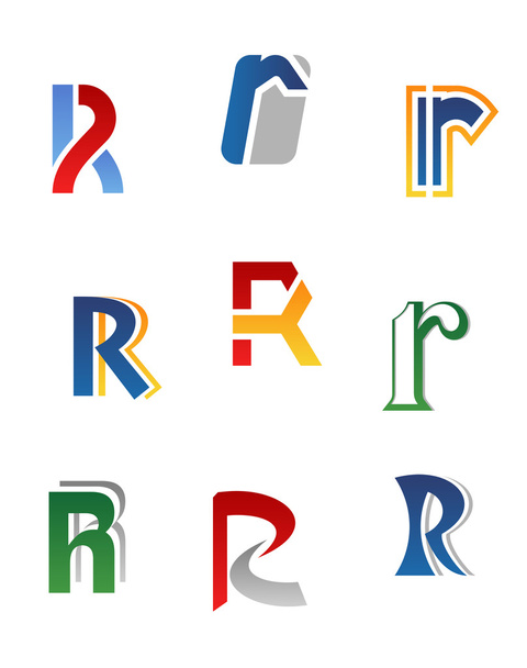 アルファベット文字 r - ベクター画像