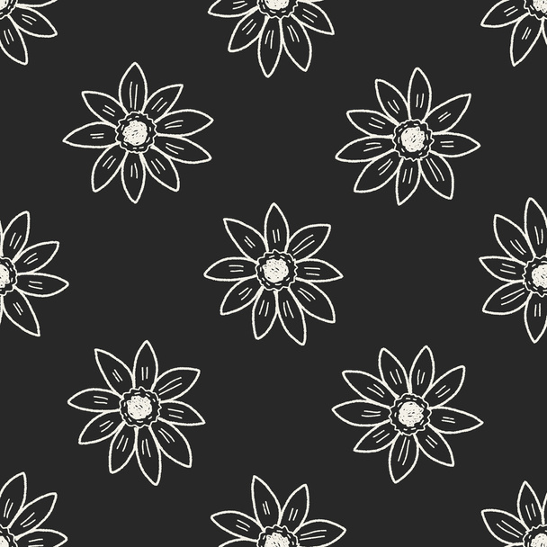 Flower doodle naadloze patroon achtergrond - Vector, afbeelding