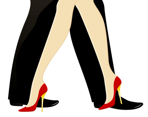 Belles jambes féminines et masculines dansent un tango
 - Vecteur, image