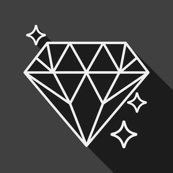 Vorschlag Diamant-Ring flache Sende-Symbol mit langem Schatten, Linie Symbol - Vektor, Bild