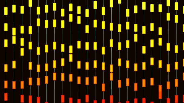 Dinamikus sárga és piros vonalak metszik egymást fekete alapon. - Felvétel, videó