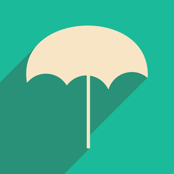 Flat with shadow icon and mobile applacation beach umbrella - Vector, Image