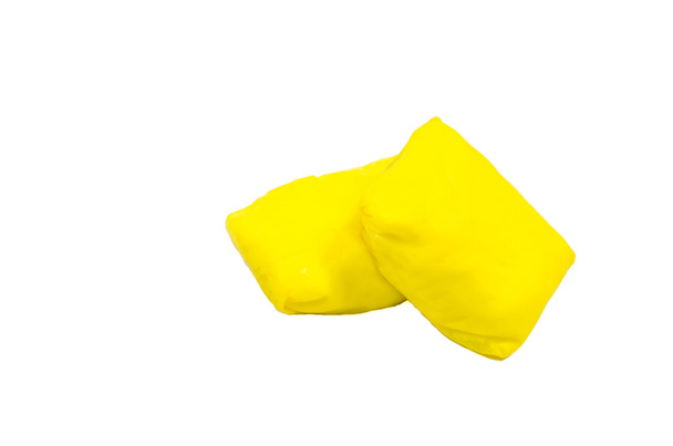 Rolo crepe amarelo com recheio de creme
 - Foto, Imagem