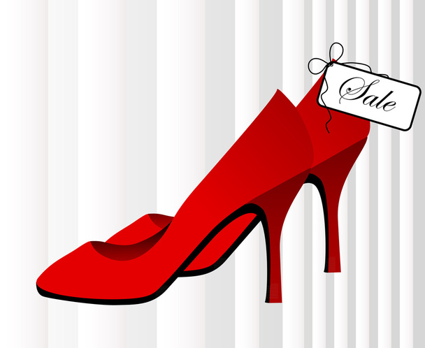 Satılık kırmızı ayakkabılar - Vektör, Görsel
