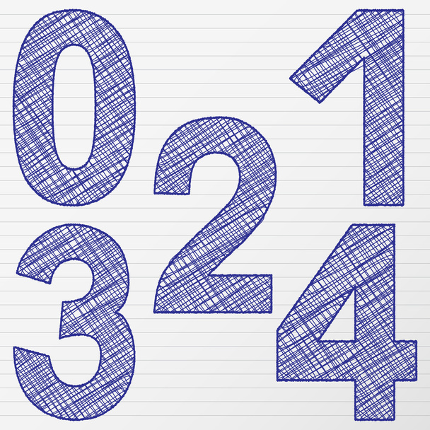 drawing number 0-4 - Vector, Imagen