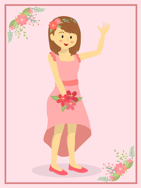 Casual rosa novia de la boda
 - Vector, Imagen
