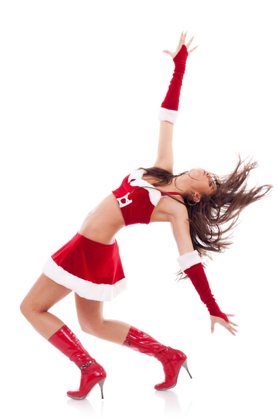 Tančící žena v vánoční oblečení - Fotografie, Obrázek