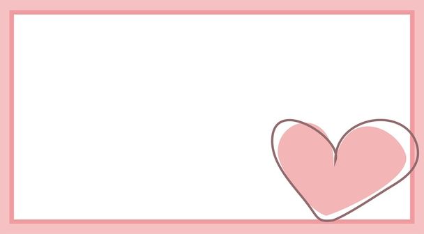 Cute pink heart with white background - vector illustration - ベクター画像