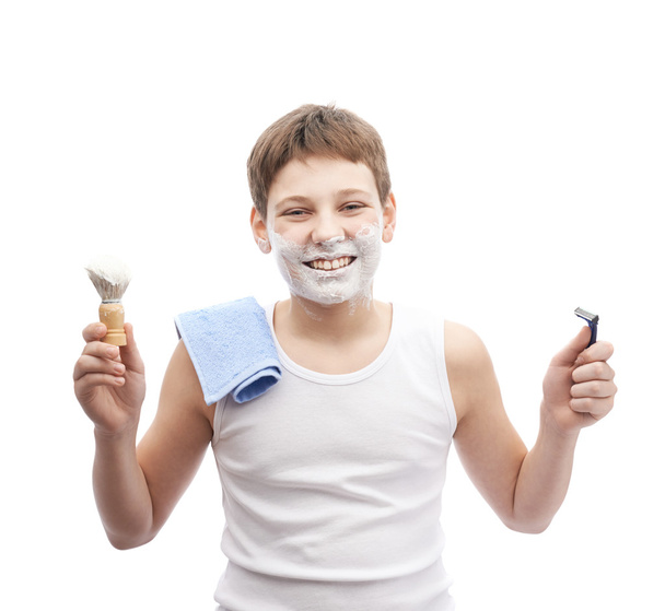 Boy   ready to shave - Фото, изображение