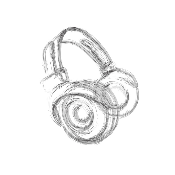 Grunge Headphones, easy all editable - Vector, imagen