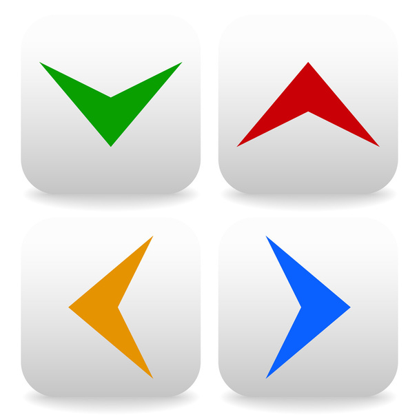 Rounded square arrows icons - Vektor, obrázek