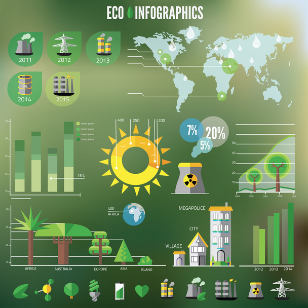 Ecology Infographic icons - Wektor, obraz