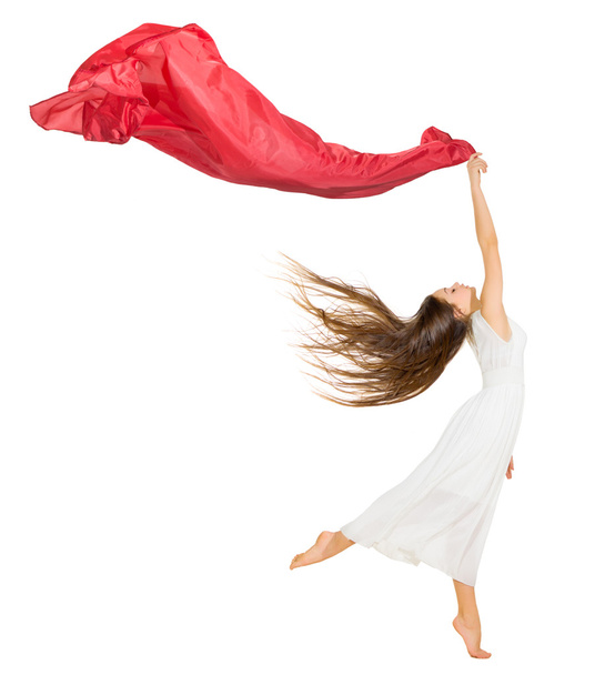 Young dancing girl in dress - Foto, afbeelding