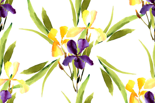 Background watercolor Iris flowers - ベクター画像