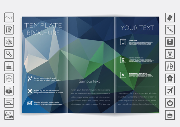 Tri-Fold Brochure mock up design - Vector, imagen