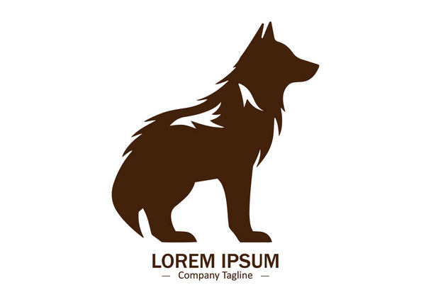 Wolf Fuchs stehend Logo Design Ikone Vektor Silhouette isoliert - Vektor, Bild