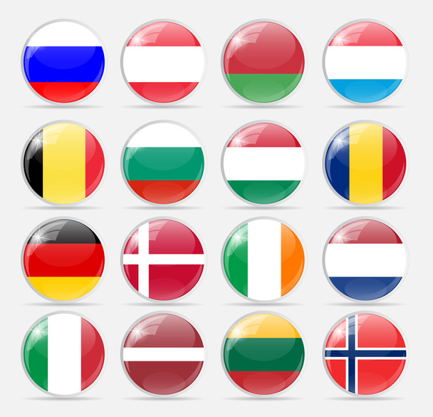 Round Flag Icon Vector Illustration - Vector, Image