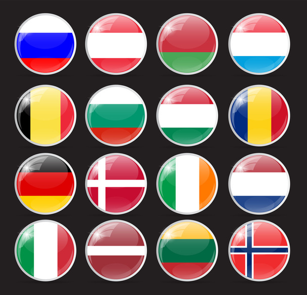Round Flag Icon Vector Illustration - ベクター画像