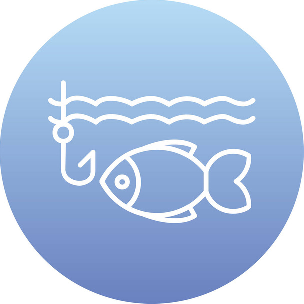 ícone da web pesca ilustração simples - Vetor, Imagem