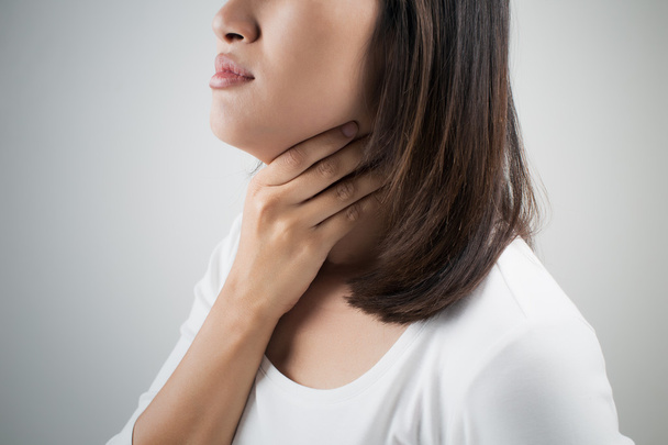 喉の痛み女性 - 写真・画像