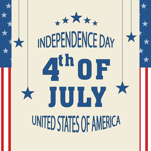 Greeting card for American Independence Day. - Vetor, Imagem