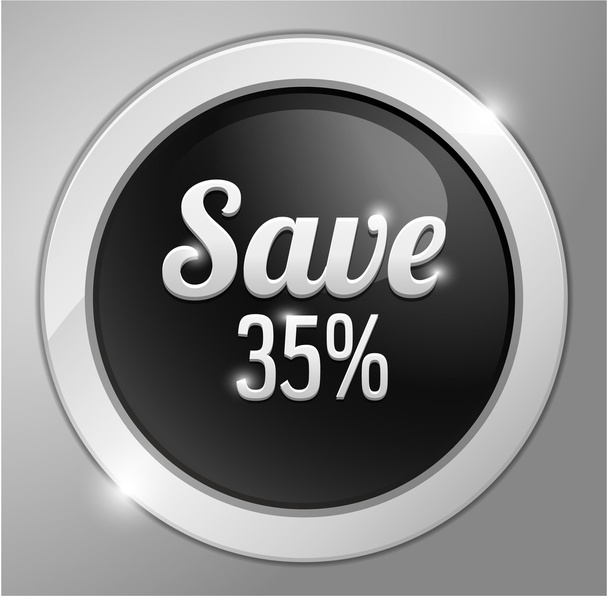 save 35 button, sign - Vector, Image