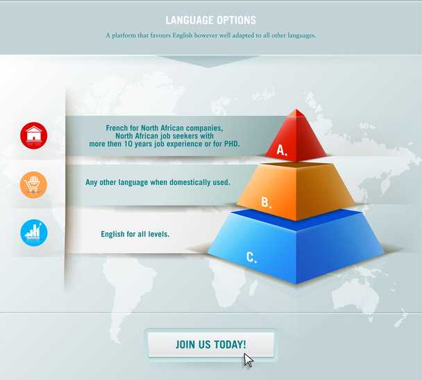  Infografik Element mit farbiger Pyramide. für Workflow-Layout, Diagramm, Zahlenoptionen, Step-Up-Optionen, Webdesign, Infografiken. Förderung und Werbung erfolgreicher Geschäftsentwicklung. - Foto, Bild