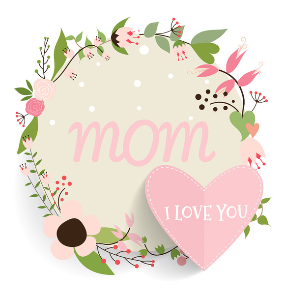Happy Mother's Day with Floral bouquets background, vector illus - Vektor, kép