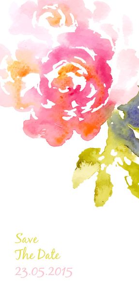 Vector background with pink watercolor bouquet - ベクター画像