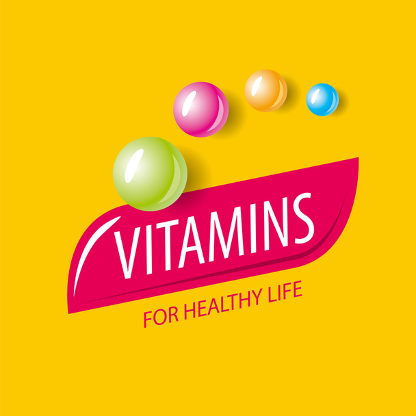 vektorové logo vitamíny v podobě barevné kapsle - Vektor, obrázek