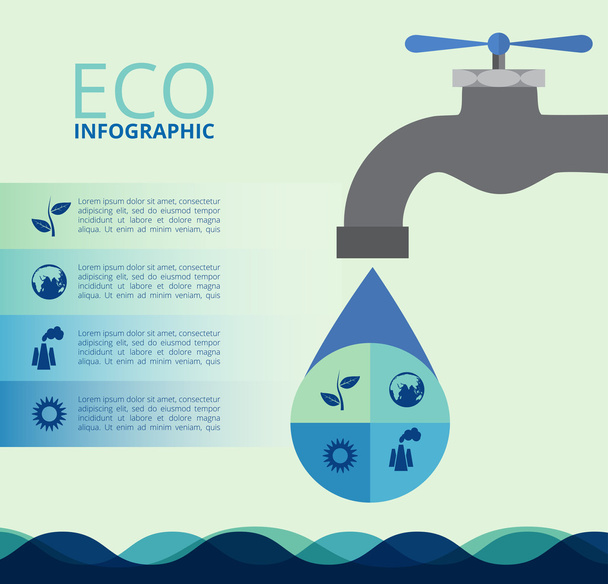 Water eco infographics. - Vector, Imagen