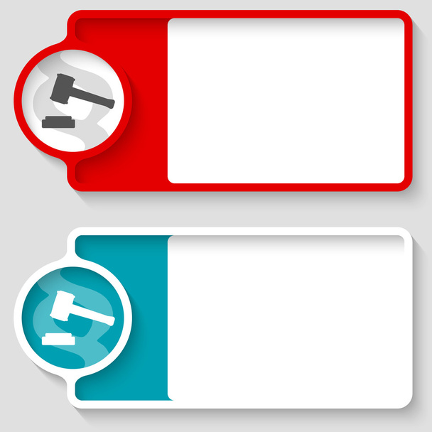 Colored boxes for your text and lawyer symbol - Vektör, Görsel