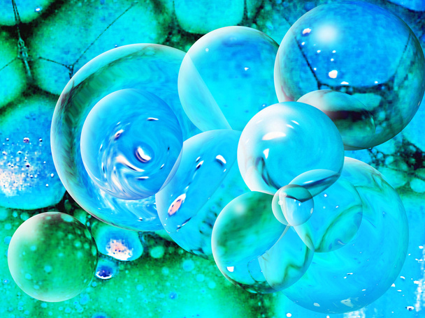 бульбашки в олії і воді
 - Фото, зображення