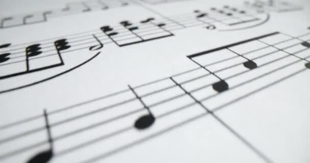 Sheet of musical notation for instrumental symphony concerts. Musical education - Footage, Video