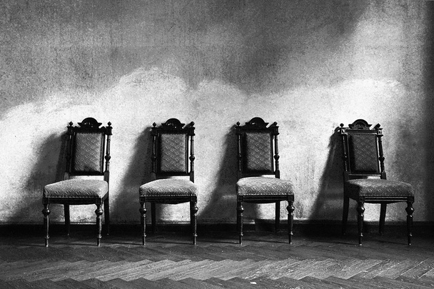 4 Fauteuils zwart wit - Foto, afbeelding