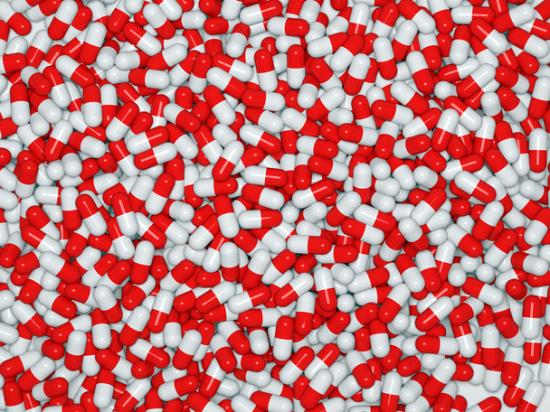 Digital Illustration of 3d red pills - Valokuva, kuva