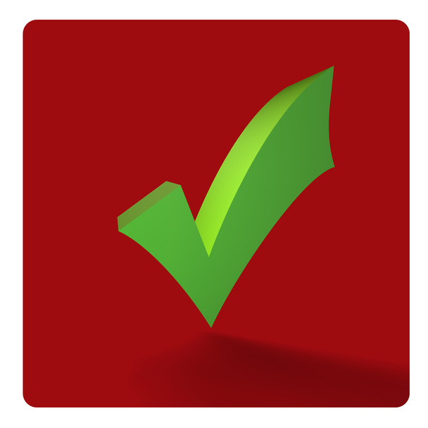 green tick on red - Photo, Image