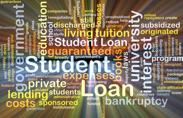 Student loan background concept glowing - Photo, Image