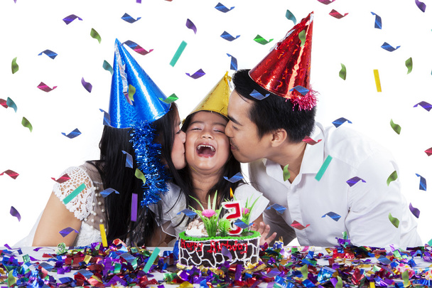 Radostné rodinné slaví narozeniny, samostatný - Fotografie, Obrázek
