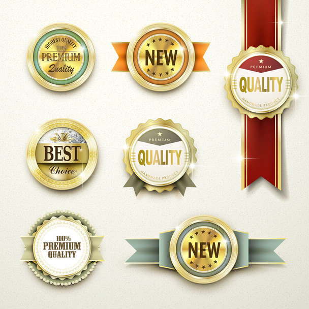 premium quality gorgeous golden labels  - Vector, Image