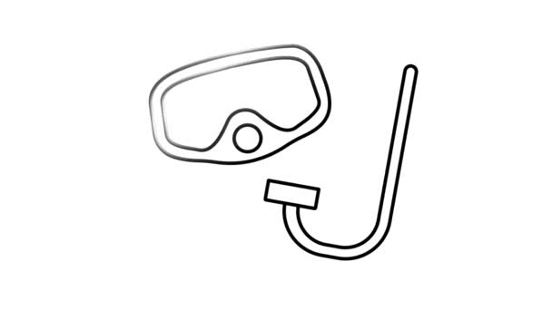 Дайвінг маска Векторна відео анімація з ізольованим фоном   - Кадри, відео