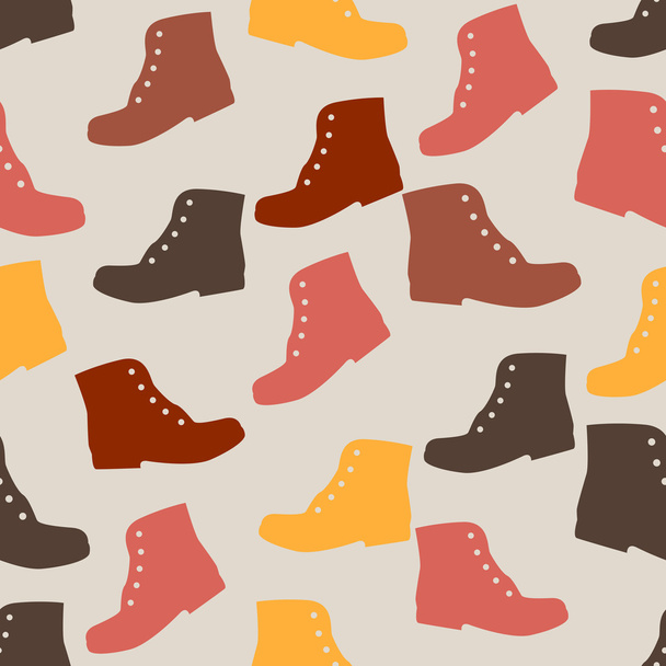 Seamless colorful background made of boots in flat simple design - Vektor, obrázek