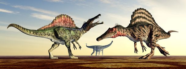 Spinosaurus and Puertasaurus - Zdjęcie, obraz