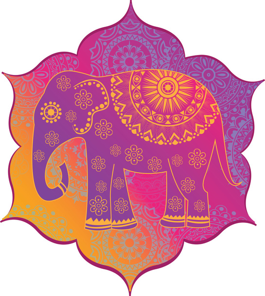 Elefante indiano com textura
 - Vetor, Imagem