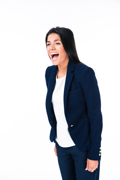 Young businesswoman screaming - Фото, изображение